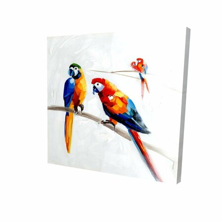 FONDO 16 x 16 in. Parrots on A Branch-Print on Canvas FO2792150